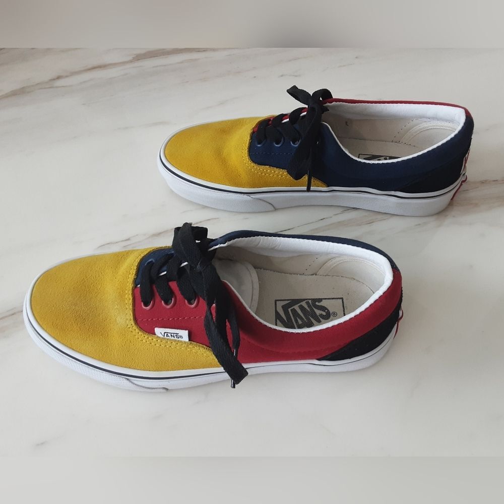 RARE🔥 VANS OTW SUEDE Color-Block Yellow Blue Red Canvas Unisex Sz W7 | M5.5